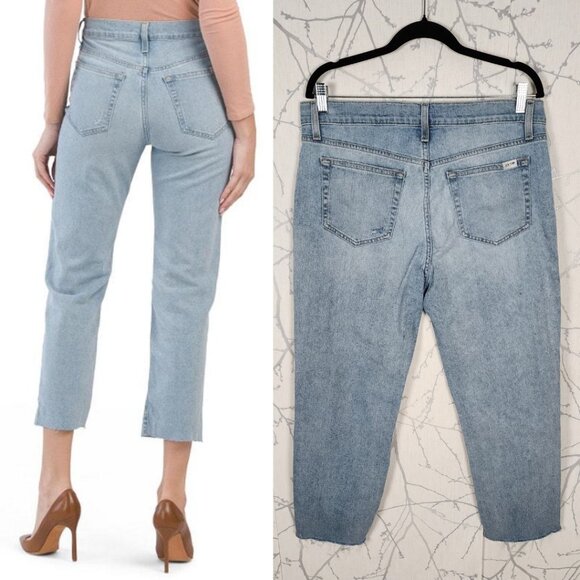 Joe's Jeans Light Wash High Rise Tomboy Slim Cropped Jeans Raw Hem - Picture 2 of 6